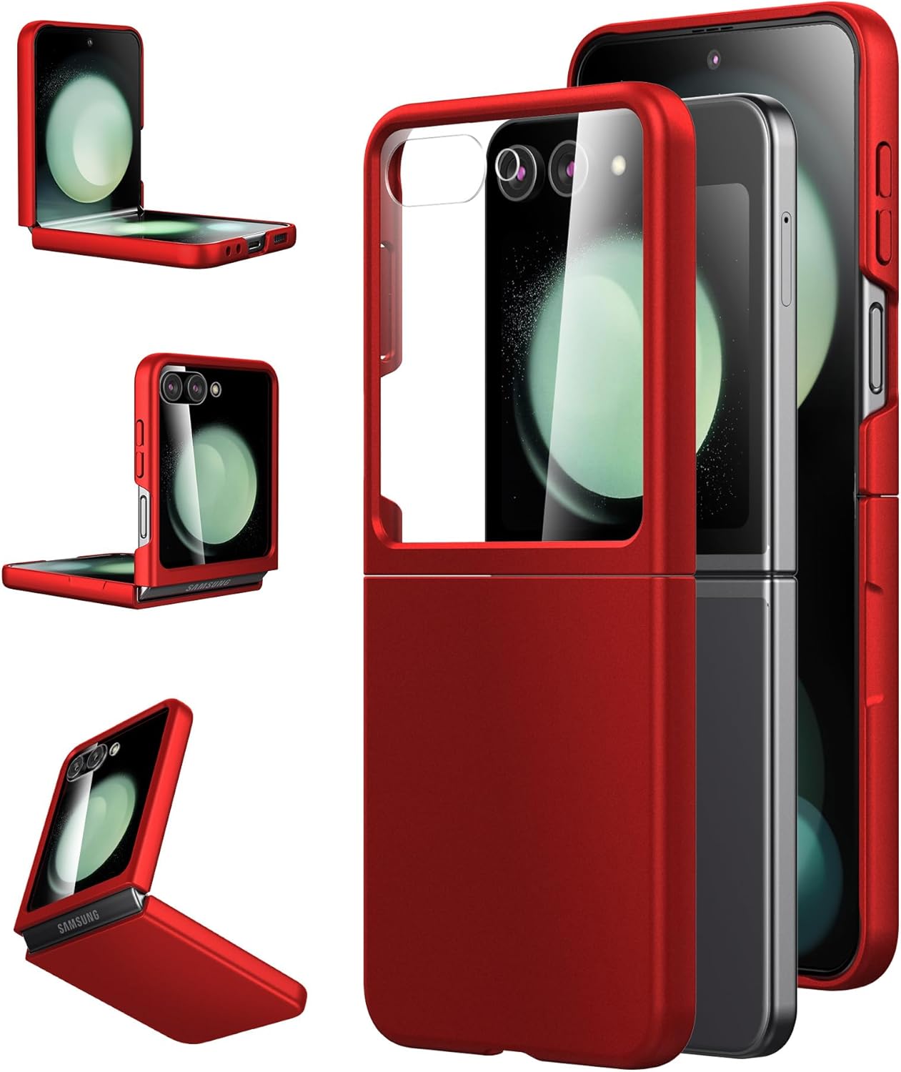 Foluu for Samsung Galaxy Z Flip 5 Case with Builtin Screen