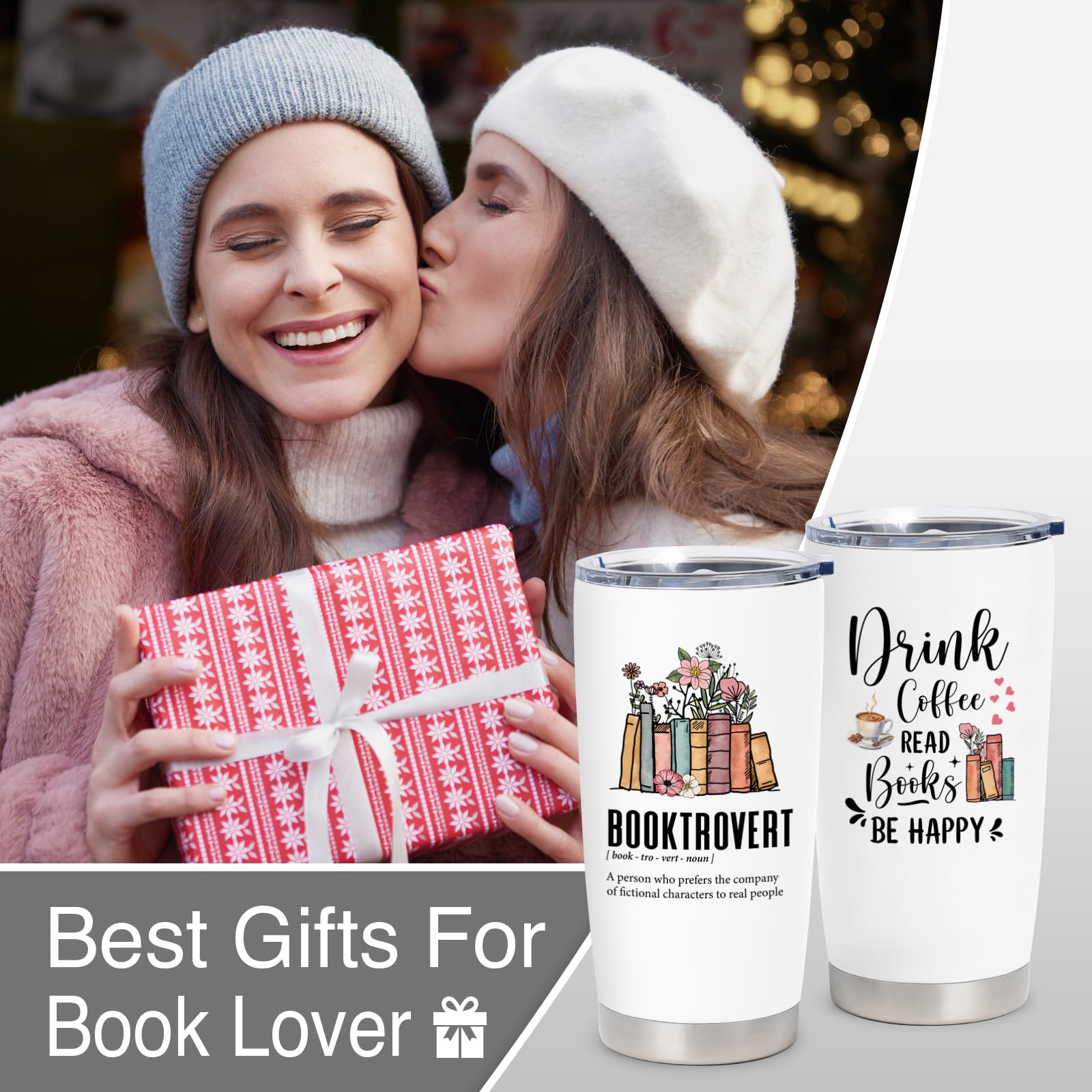 Condition photo showing New/Like New for Book Lovers Gifts for Women Tumbler 20OZ, Bookish Gifts, Books Club Gift for Reading Lover, Book Themed Gift, Literary Books Nerd Bookworm Present, Reading Tumbler