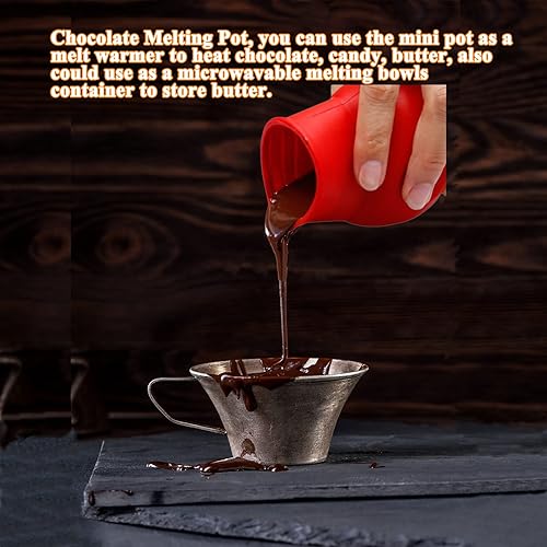 Miniatura 4 de Molde de silicona suave para derretir chocolate, 3.4 fl oz en microondas para mantequilla, queso, caramelo y caramelo, herramienta de vertido para