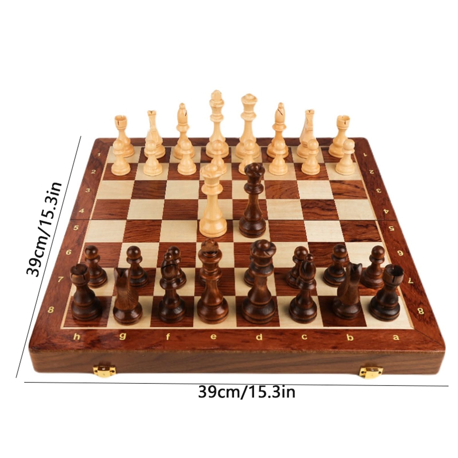 MRKU Set di Scacchi in Legno International Chess Set di Scacchi di Lusso Professionale Scacchiera da Viaggio Portatile per Gioco educativo di Compleanno in Famiglia