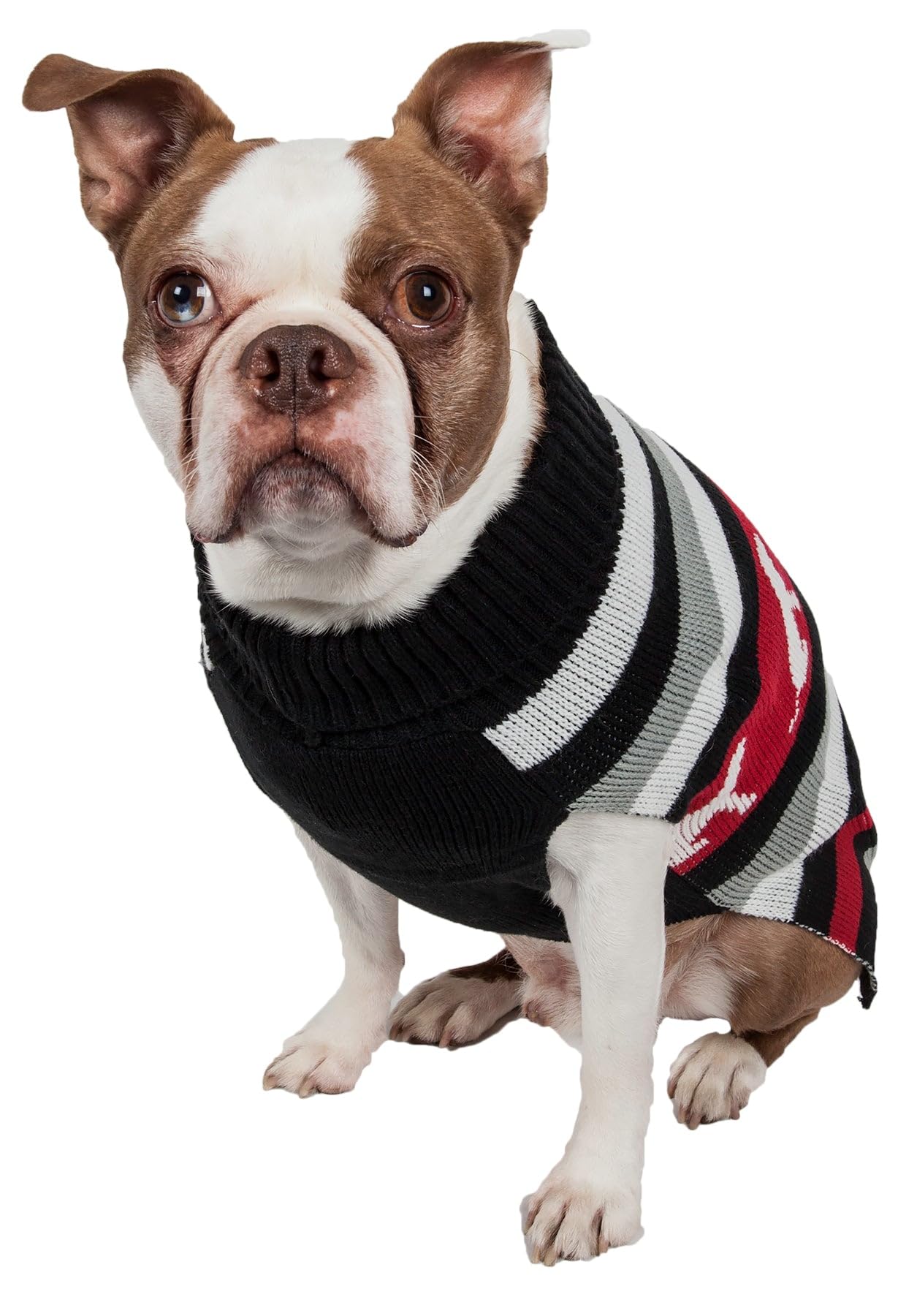 PetLife Chien à Motif à Rayures Mode côtelé col roulé Pull pour Animal Domestique