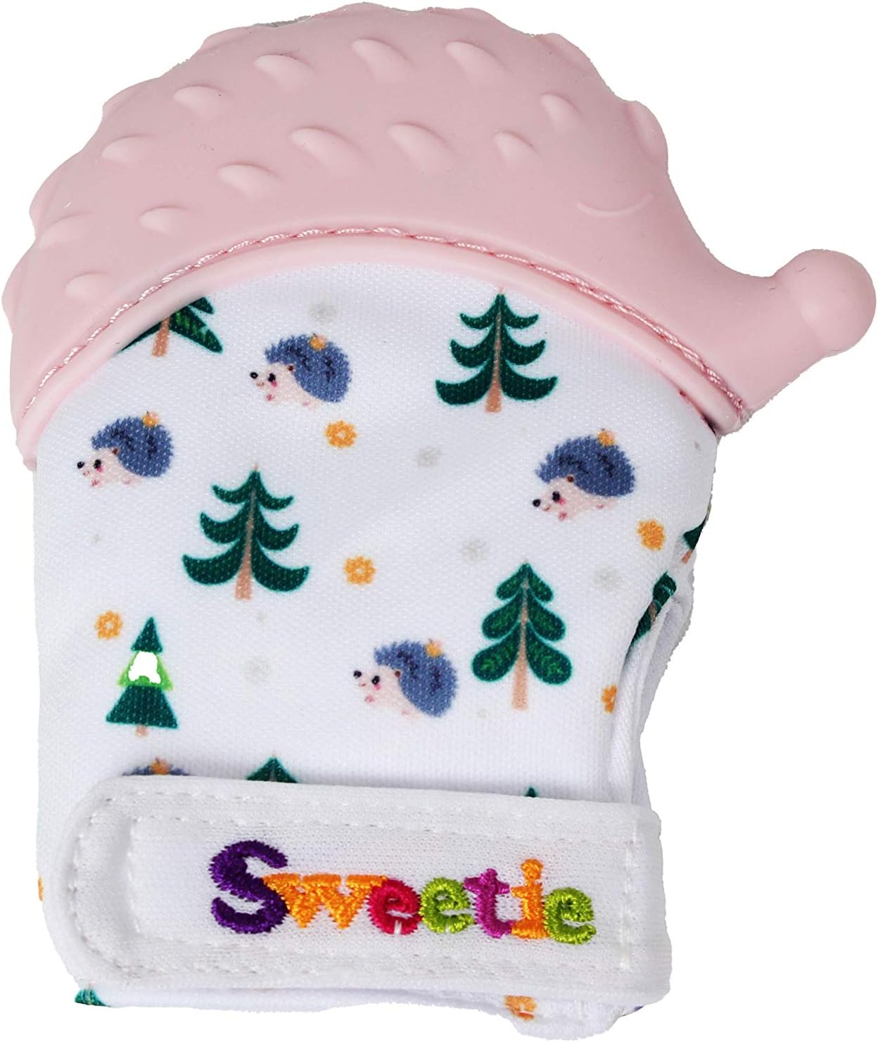 Sweetie Teething Mitten Baby Glove Teether Toys for Boys & Girls BPA-Free Silicone Teether for Natural Baby Pink Orginal sweetie