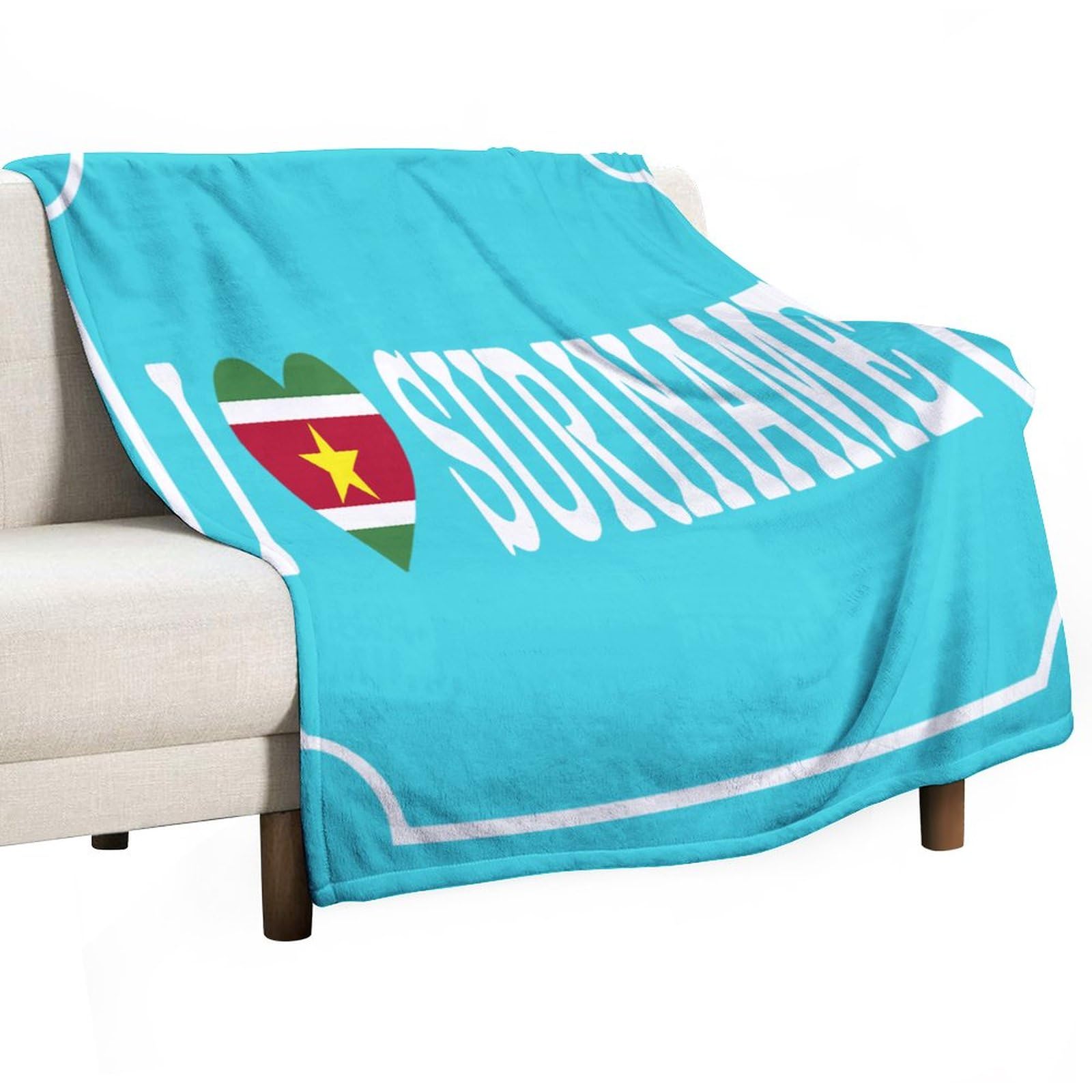 Couverture de lit thermorégulatrice et plaid doux I Love Suriname
