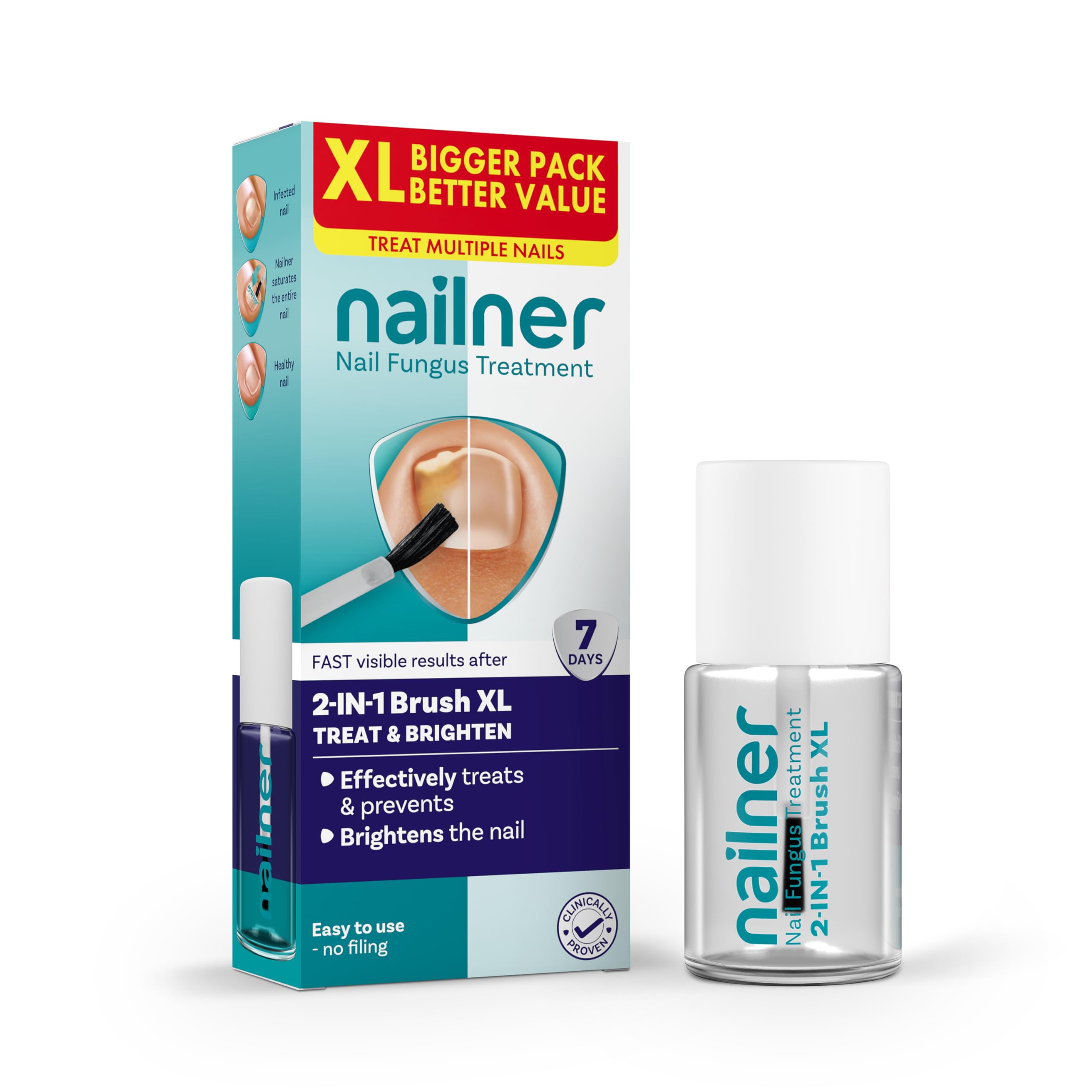 Nailner 2-in-1 Fungal Nail Treatment Brush 14 ml, Treat
