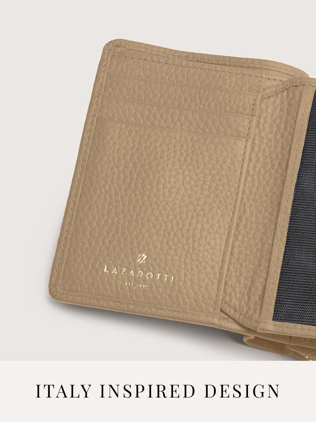 Lazarotti Bologna mittelgroße Leder Geldbörse Damen | mit Druckknopf, Reißverschlussfach, 9 Kartenfächer, RFID-Schutz | 12 x 10 x 4 cm