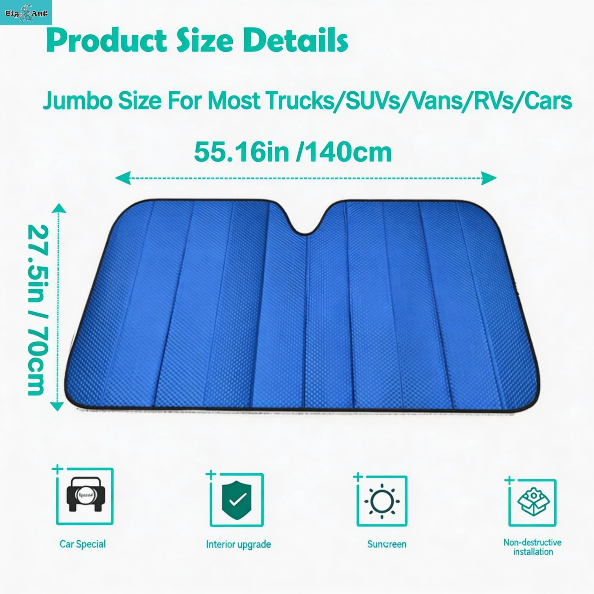 Windshield Sunshade Car Foldable UV Ray Reflector Auto Front