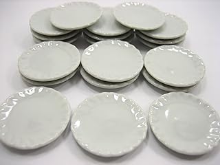 20x35mm White Plate Dish Compatible with Barbie Supply Dollhouse Miniature Kitchen Ceramic 12586
