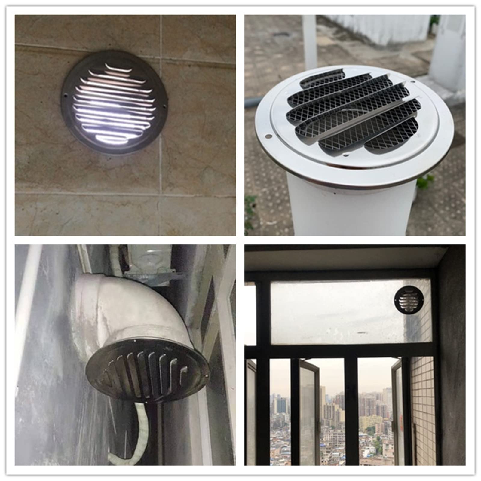 Presa di Ventilazione a Griglia Rotonda,Prese d'Aria in Acciaio Inossidabile,Copertura della Presa d'Aria dell'Asciugatrice con Sfiato a Soffitto Tondo,Presa d'Aria a Parete Rotonda in Acciaio,Coper