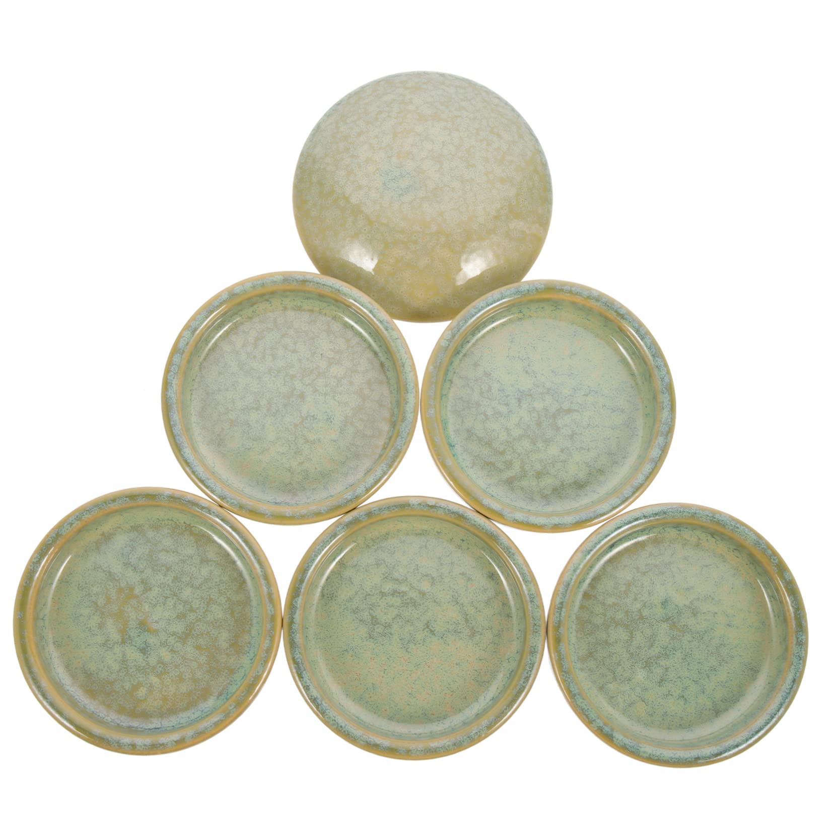 Palette de Peinture en Céramique Verte à Cinq Couches Empilable, 1 Set