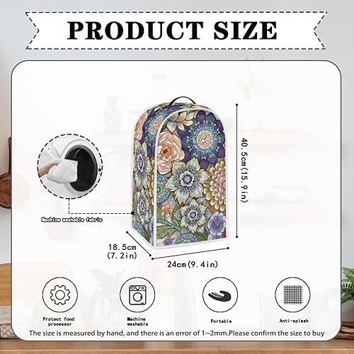 Miniatura 6 de Fundas de tela brillante para licuadora de flores, para cocina, resistentes a las manchas, suministros de polvo, para cafetera, funda para