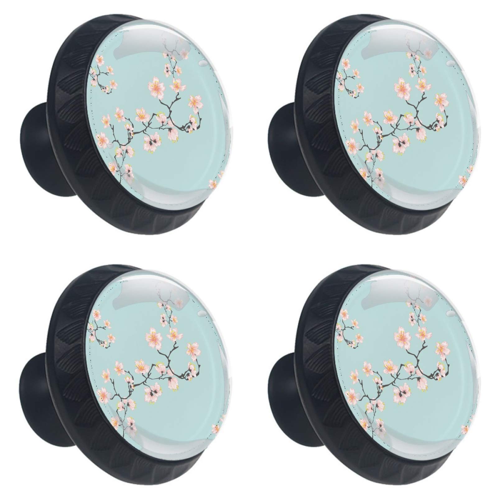 Boutons de meuble en verre motif floral pour personnaliser les placards de cuisine et tiroirs