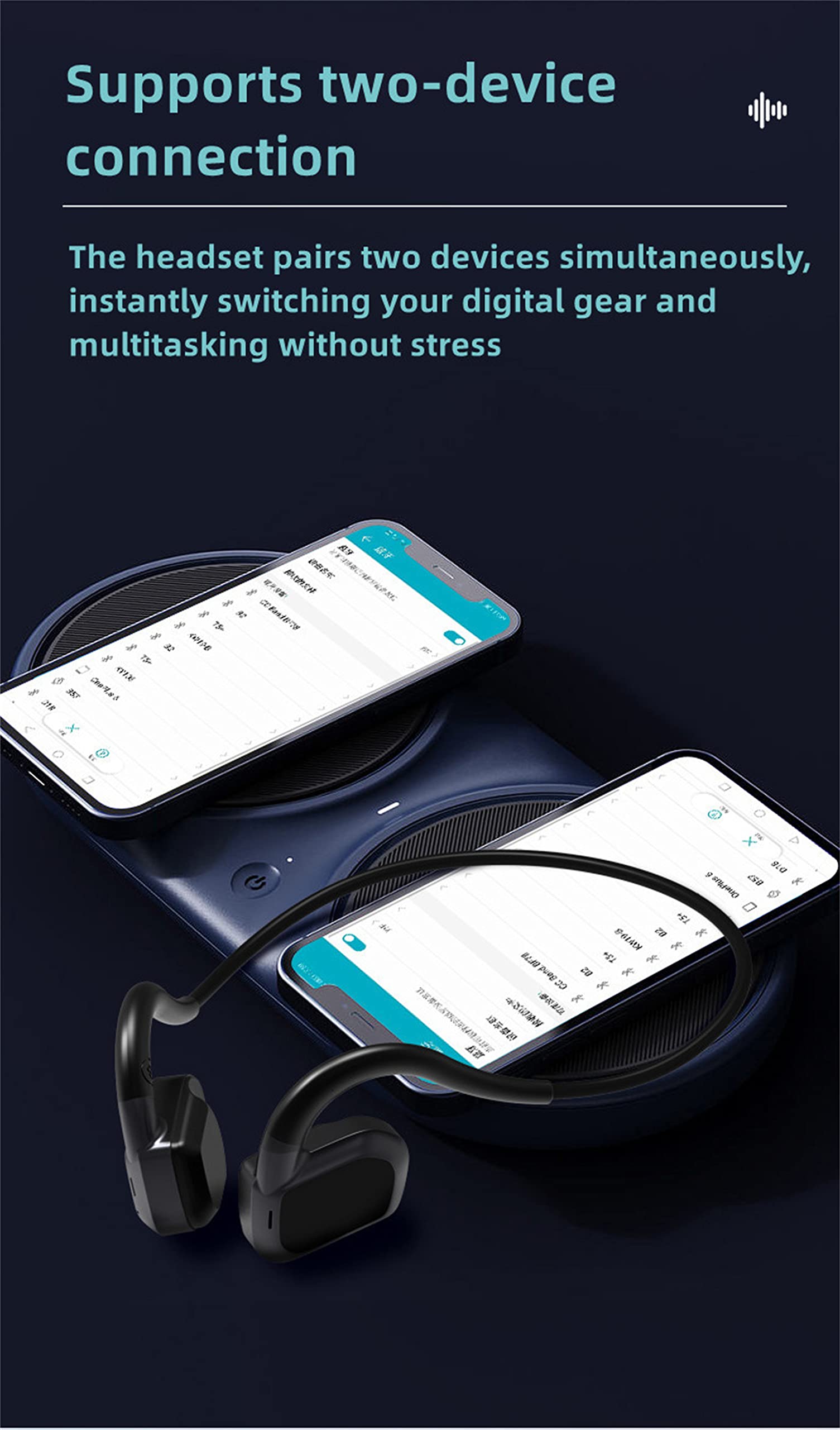 Auriculares Bluetooth inalámbricos de conducción ósea ipx8 Auriculares de natación Impermeables Fitness al Aire Libre 32 GB de Memoria Reproductor MP3 (Gris)
