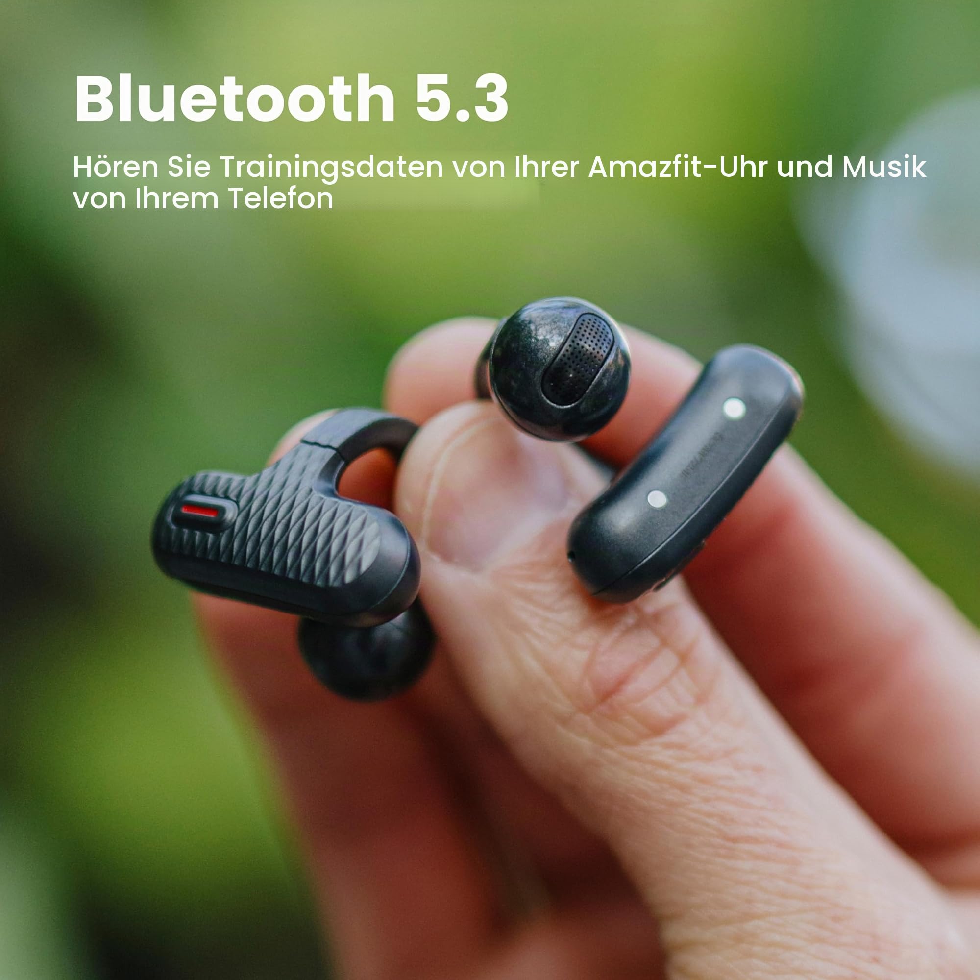 Amazfit Up Bluetooth Kopfhörer, Open Ear Wireless Earbuds mit Easy Touch, IPX4 Wasserabweisend & Schweißfest, AI-Rauschunterdrückung, Ohrhörer für Sport, Laufen, Kompatibel mit Android & iPhone