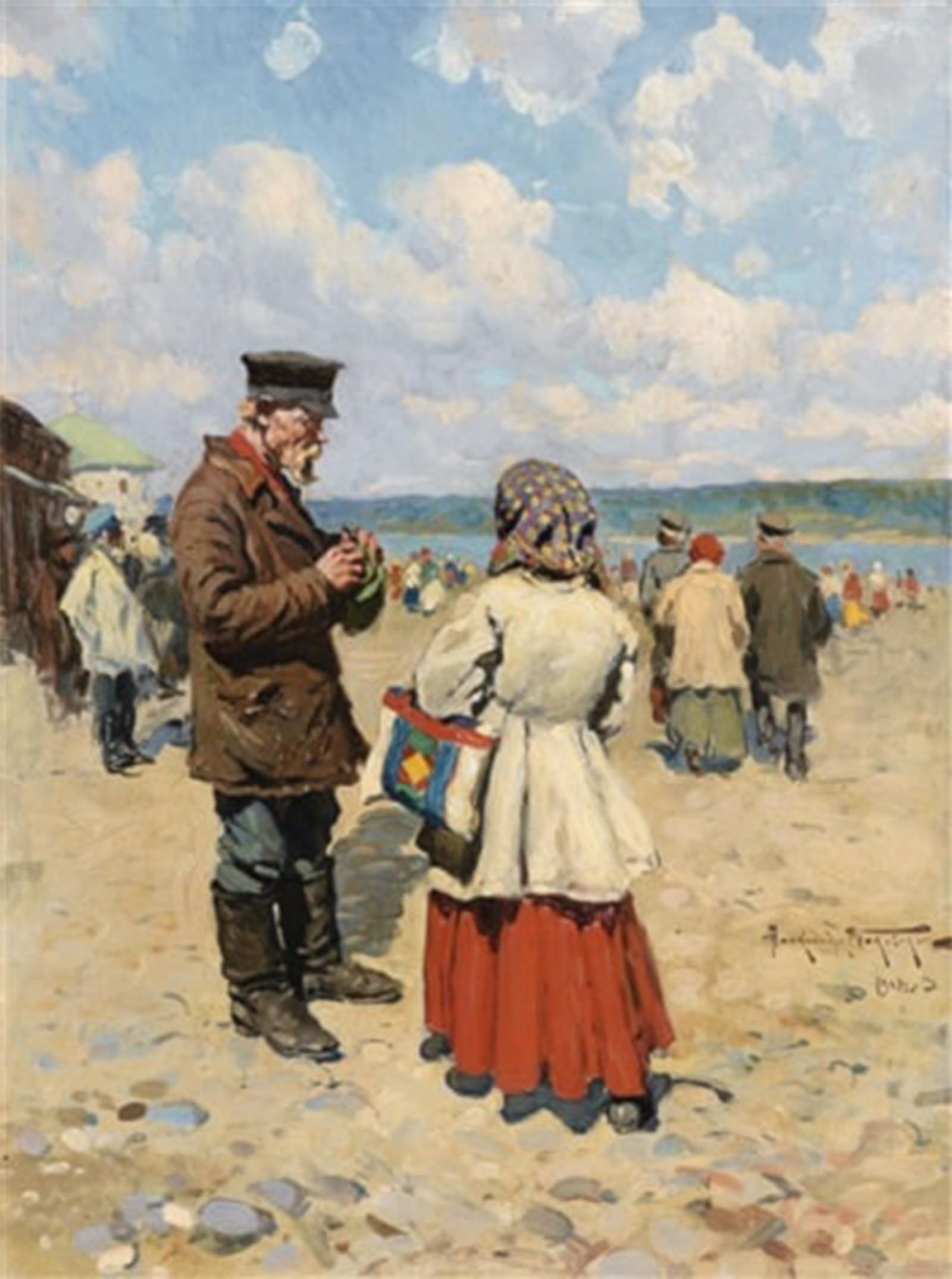 SERENDIPITP Vintage Wall Art Canvas Nordic Poster Canvas Print Picture Village Scene by Alexander Vladimirovich Makovsky Wall Art Poster for Home Decor 60x90cm
