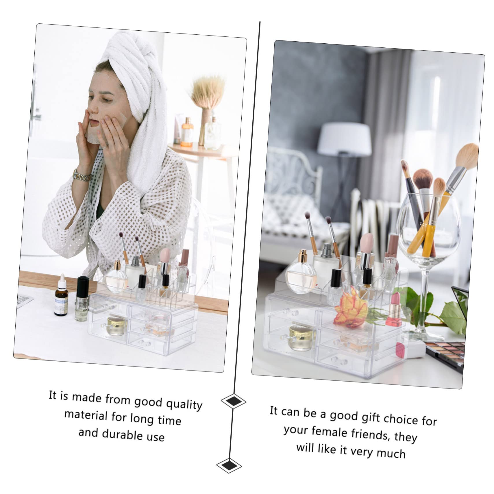 Organizer Cosmetici da Bagno Acrilico Cassetti per Make-up Donna