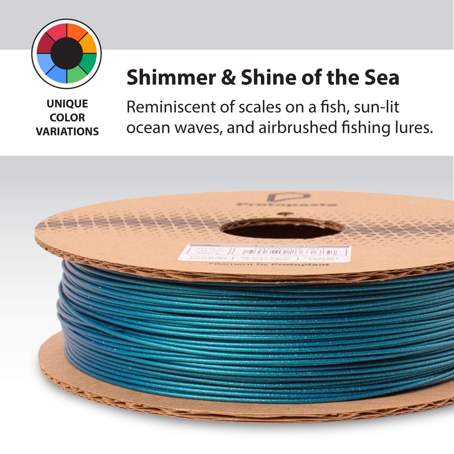 Mermaid's Tale Metallic Teal HT PLA, carrete de 1,75 mm, 500 g