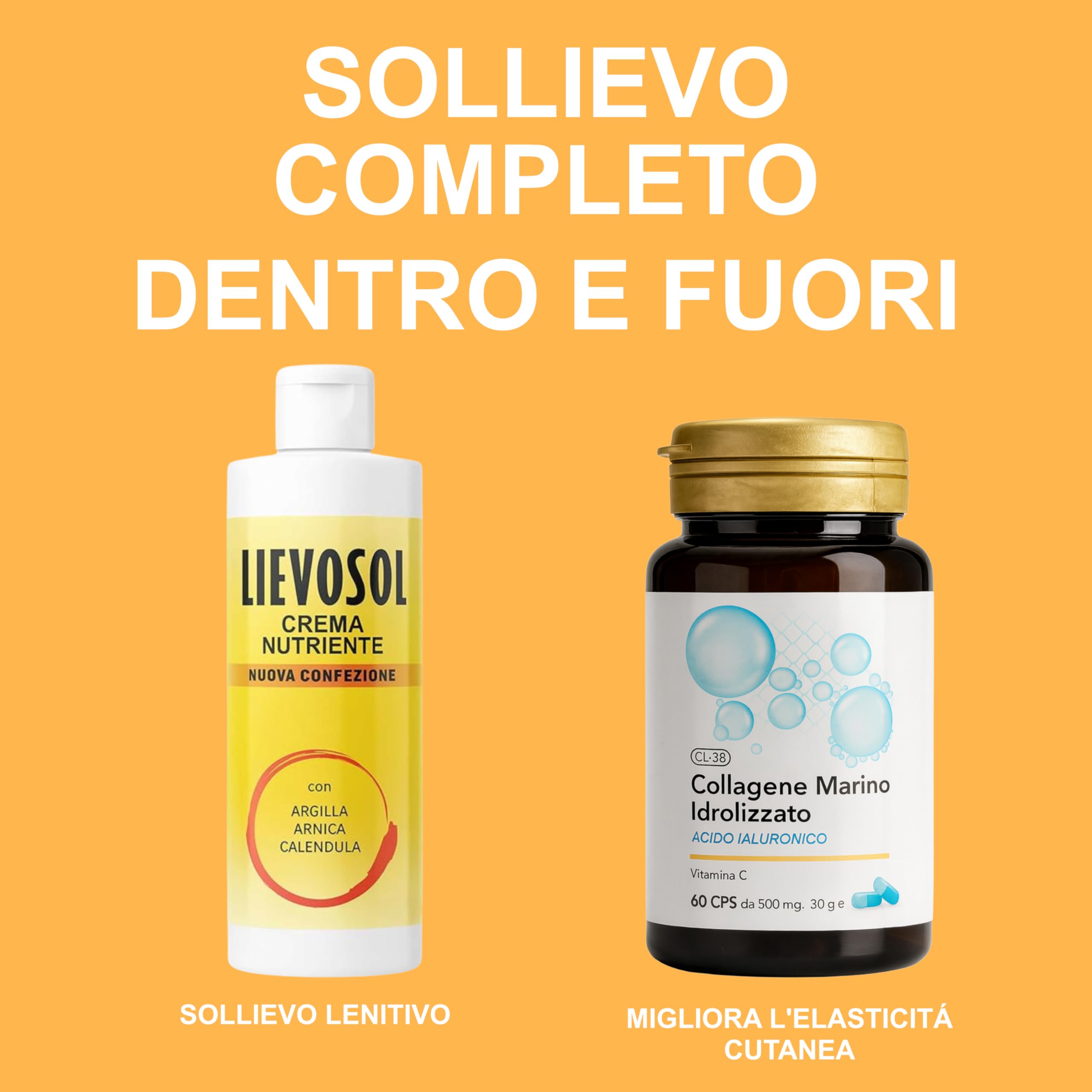 Collagene Marino e Acido Ialuronico + Crema Arnica, 200ml | Trattamento Antiage, Sollievo Muscolare, Elasticità della Pelle, Circolazione, Formula Naturale