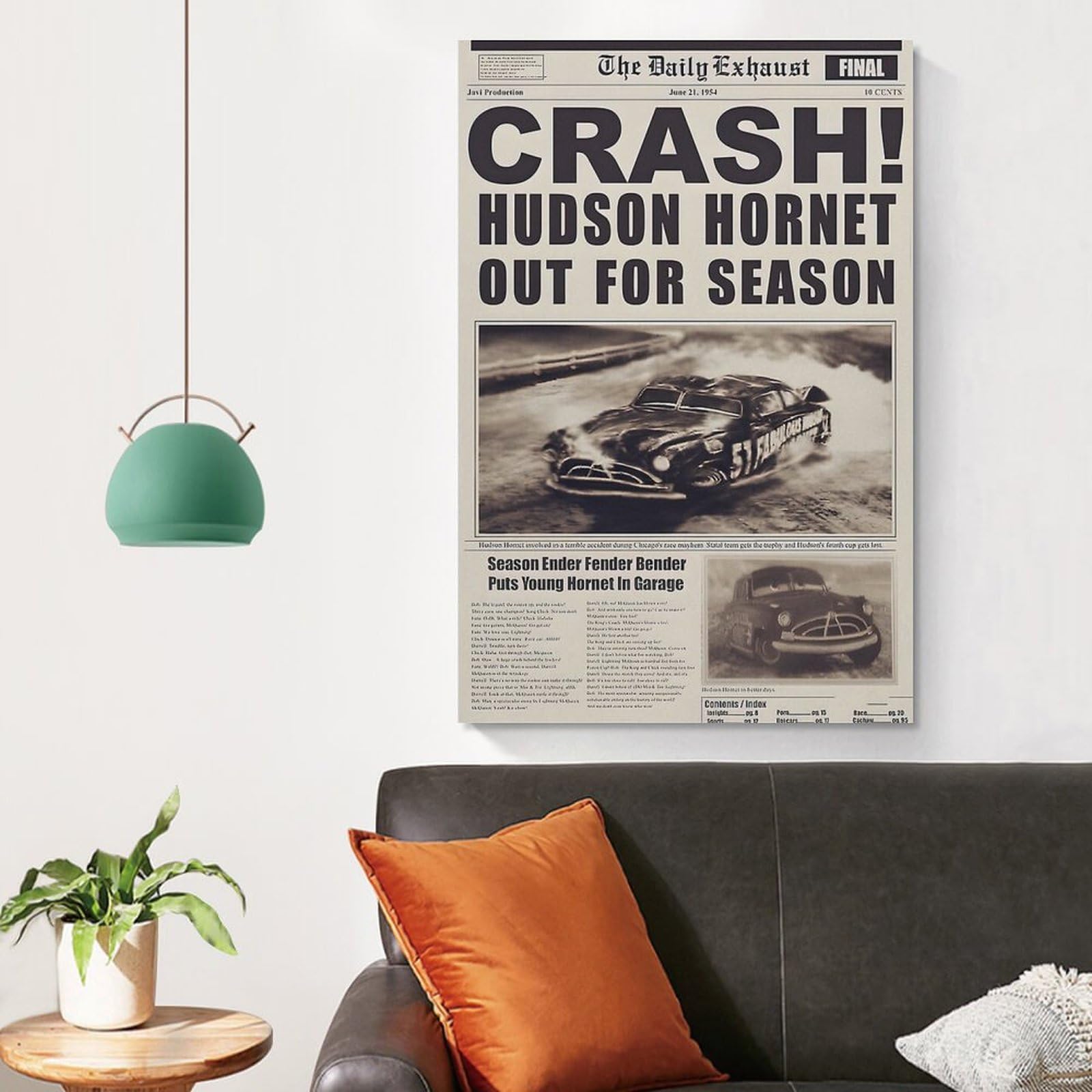TINCHEW Poster Hudson Crash Zeitung, Wandteppich, Zimmer, ästhetische Malerei, Schlafzimmer, Wandteppich, Wohnzimmer, Wände, Dekorativ, 20 X 30 Cm