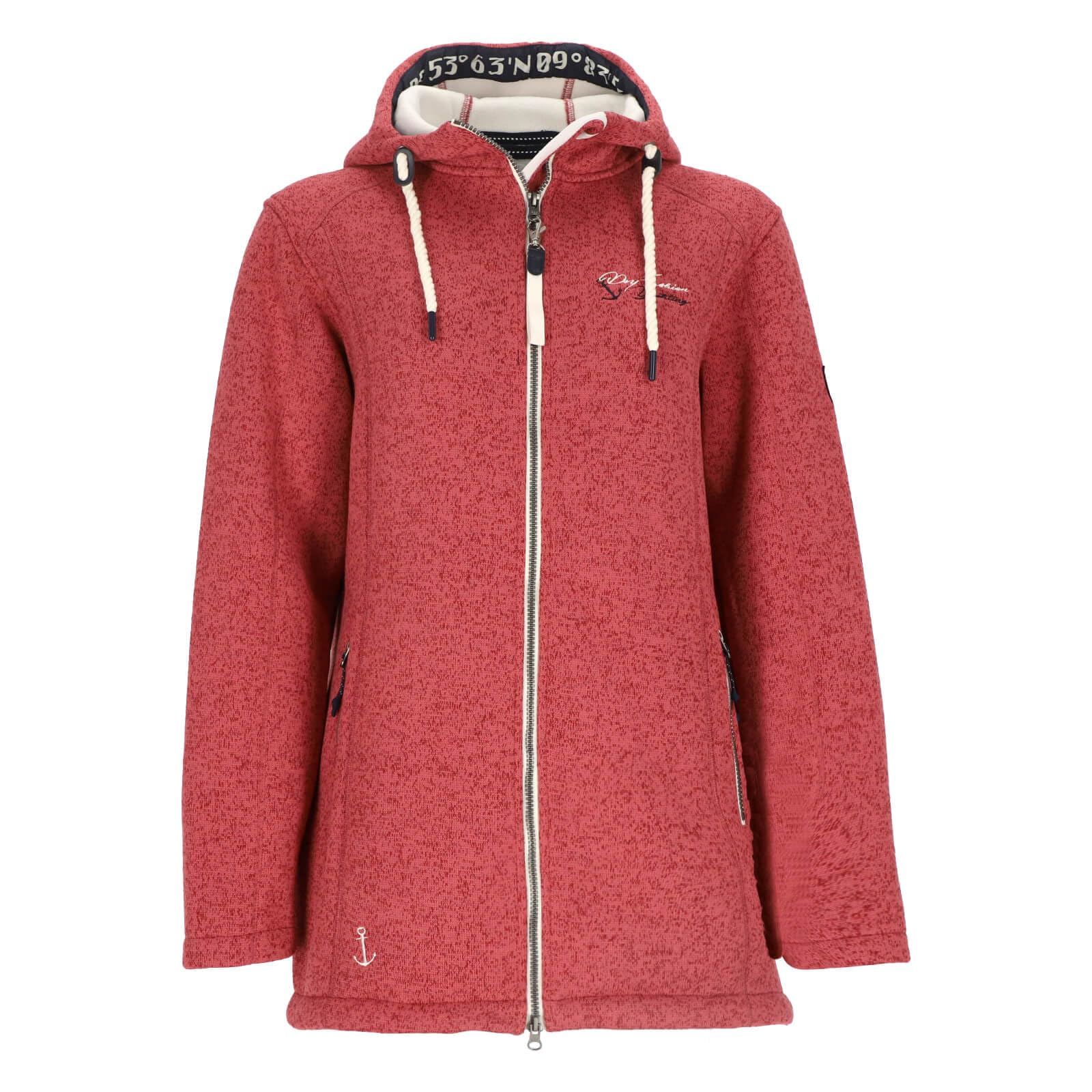 Dry Fashion Damen Wollfleece-Mantel Amsterdam mit taillierten Schnitt - Fleecemantel mit verstellbarer Kapuze