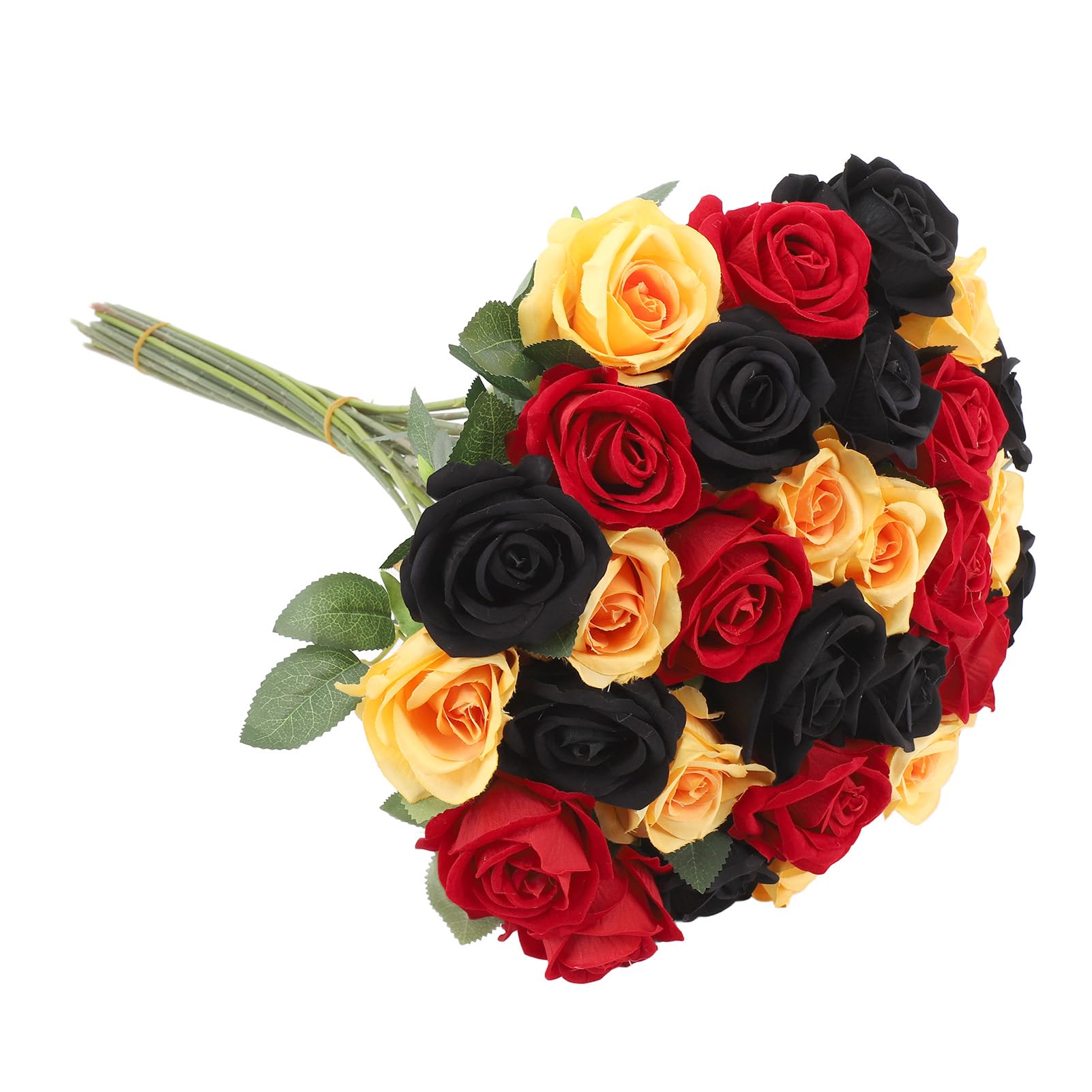 Rose Artificiali per Decorazione, Set di 30 Fiori di Seta a Gambo Lungo in Rosso, Blu, Bianco per Ufficio Domestico, Feste, Centrotavola, Composizioni di Vasi, Giorno