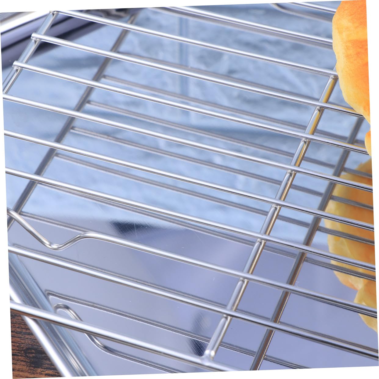 Zerodeko 2 piezas Bandeja para Hornear y Rejilla de Enfriamiento de Acero Inoxidable Bandeja Reforzada sin para Pasteles Galletas y Tartas Resistente y Fácil de Limpiar para Hogar y