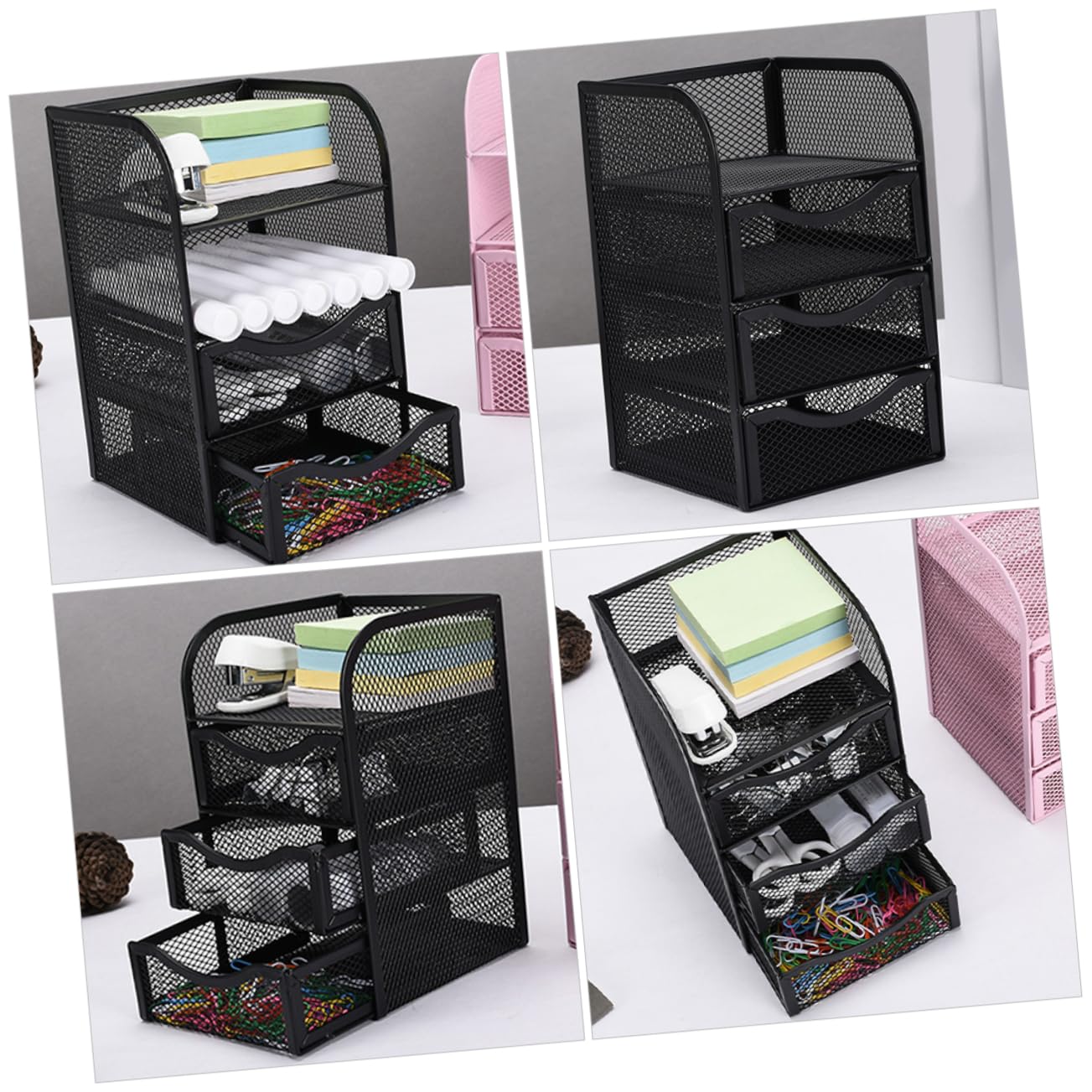 Gatuida Organizador de Escritorio Cajones Metálicos Caja Organizadora Pequeña para Suministros de Oficina y Almacenamiento Compacto para y Accesorios