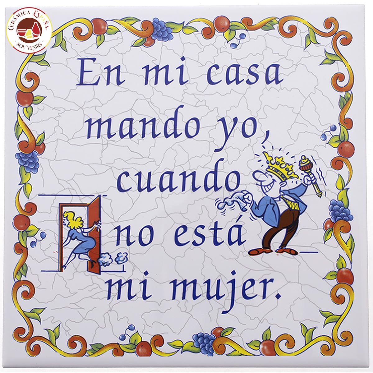 CERÁMICA ESPAÑA SOUVENIRS | Azulejo frases | Frases motivación | Frases de la vida | Frases bonitas | Modelo F02 | 15x15x0.5 cm