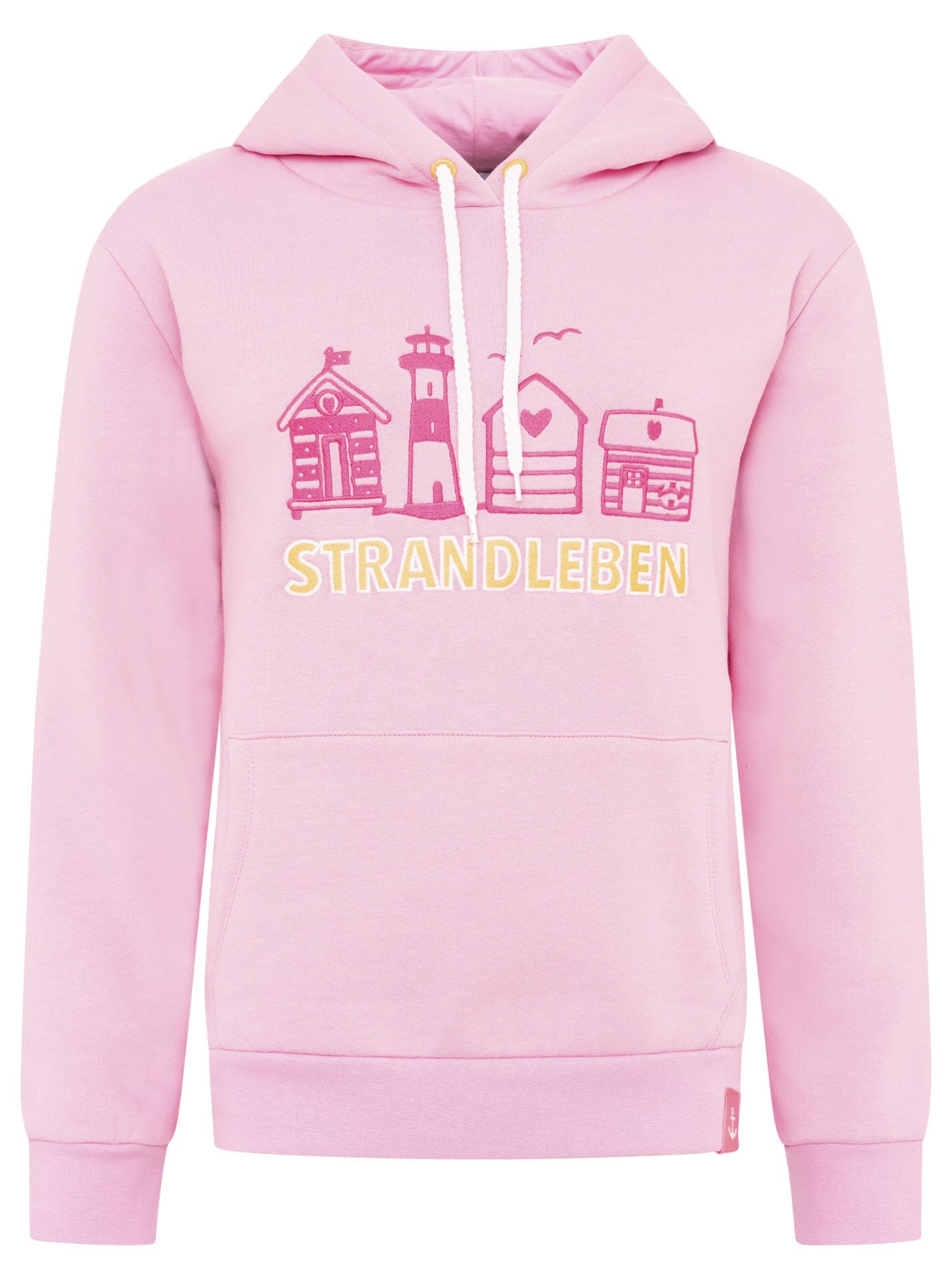 Zwillingsherz Damen Pullover Sweatshirt Hoodie Kapuzenpullover Modell Strandleben, Langarm, Regular Fit, Maritim