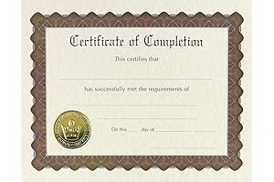 Make Your Own Diploma: Pre-Printed Certificate of Completion Paper with Gold Foil Embossing