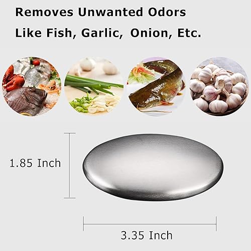 Miniatura 2 de 2 paquetes de jabón de acero inoxidable, removedor de olores en barra de jabón de metal, elimina el olor para ajo, cebolla, pescado y más