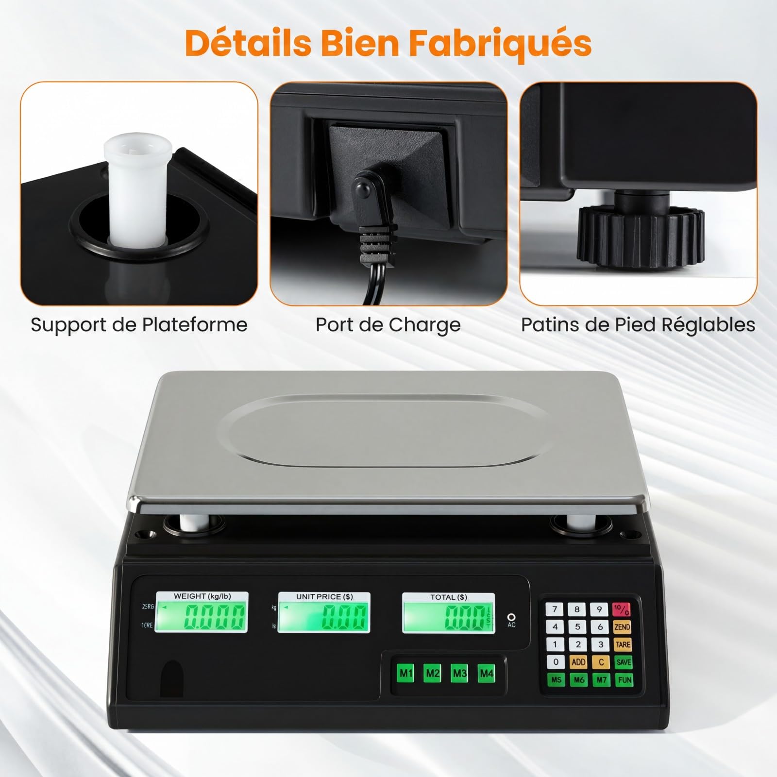 COSTWAY Balance de Cuisine Professionnelle 40 kg | LCD Balances Alimentaire, Comptant les Échelles, Balance Électronique de Cuisine, pour Restaurant, Traiteurs, Commerces