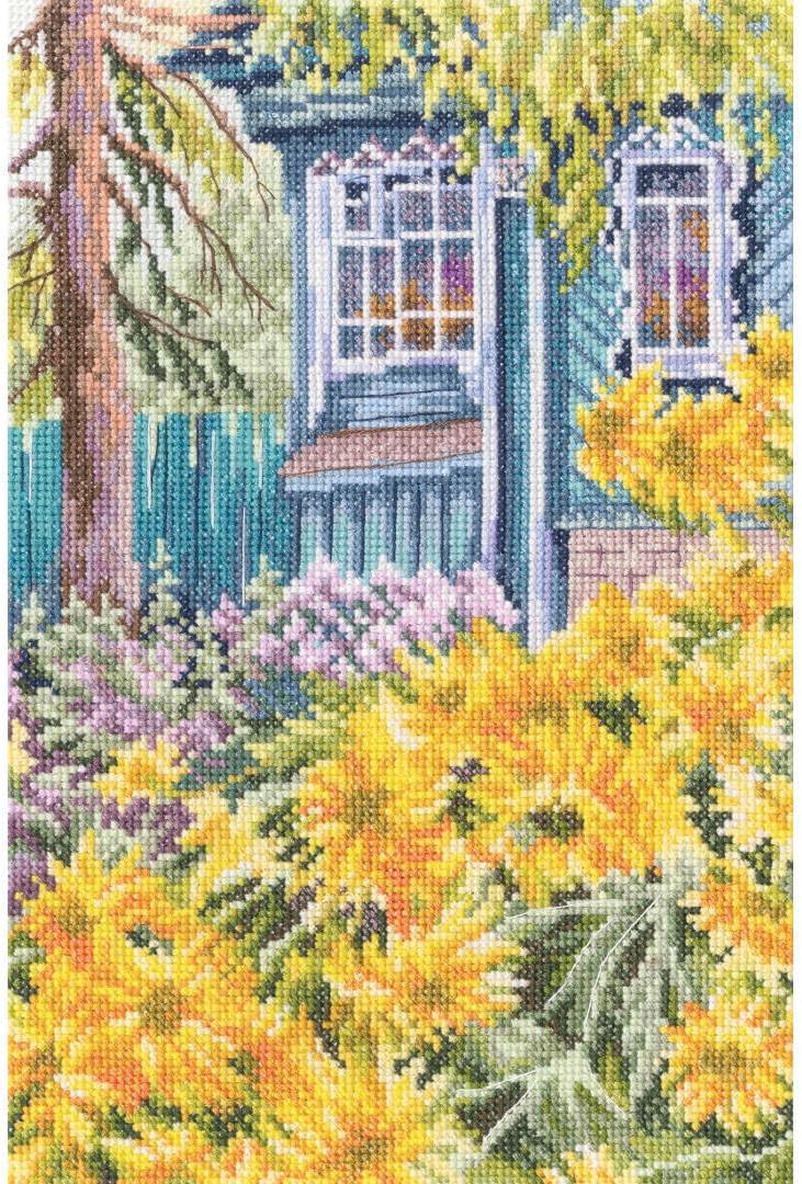 RTO Counted Cross Stitch Kit, Warmth of Home Landscape M1086, DMC Mouline Threads, Zweigart Aida Fabric, Advanced Level Embroidery kit