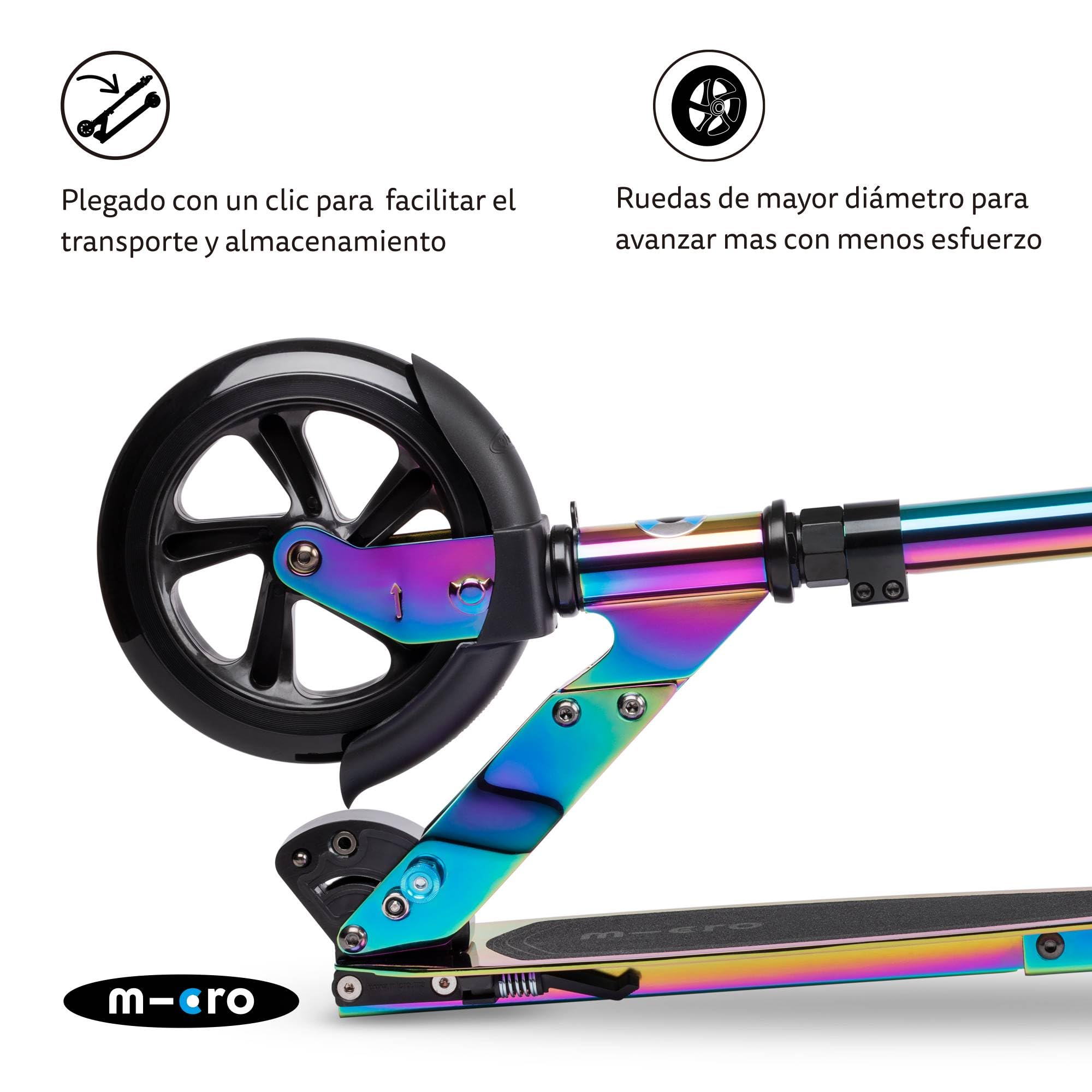 Micro® Classic El Original | Patinete 2 Ruedas 200mm PU Rodamientos ABEC9 | Deslizamiento Suave sin esfuezo | Muy Ligero y Elegante | Scooter Plegable y Duradero | Jóvenes y Adultos