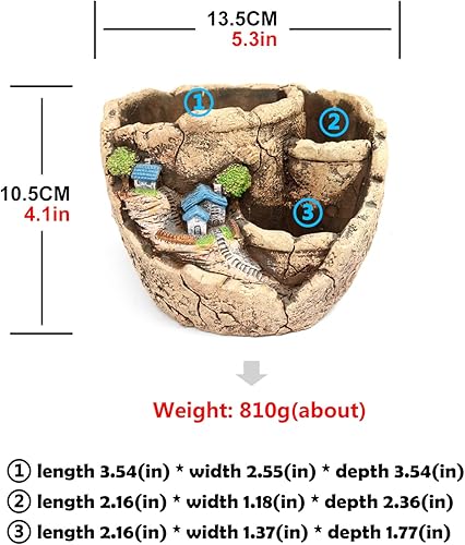 Miniatura 2 de Macetas para suculentas, 5.3 pulgadas, macetas creativas de cactus, decoración de macetas para el hogar, la oficina y el jardín, exquisita día de