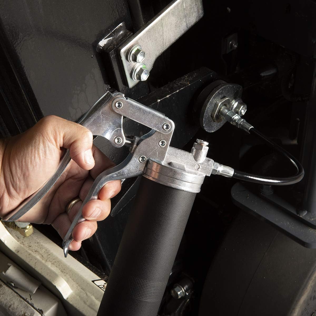 Workforce Pistol Grip Grease Gun, 12 in. Flexible Extension - L1325