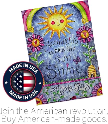 Miniatura 5 de Breeze Decor - Grandkids Special Occasion - Bandera de jardín vertical decorativa con impresiones familiares de 13 x 18.5 pulgadas, impresa en