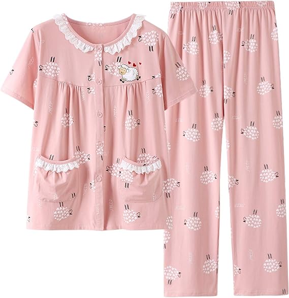 Amazon 寝巻き レディース 寝間着 レース飾り 2点セット 半袖パジャマ ナイトウェア 綿 おおきいサイズ 3xl ロングパンツ 丸首 前開き 薄手 保温 着脱しやすい 代 30代 40代 修学旅行 プレゼント 春 夏 パジャマ ルームウェアセット 通販 Amazon 寝巻き レディース 寝間着 レース飾り 2点セット 半袖パジャマ ナイトウェア 綿 おおきいサイズ 3xl ロングパンツ 丸首 前開き 薄手 保温 着脱しやすい 代 30代 40代 修学旅行 プレゼント 春 夏 パジャマ ルームウェアセット 通販