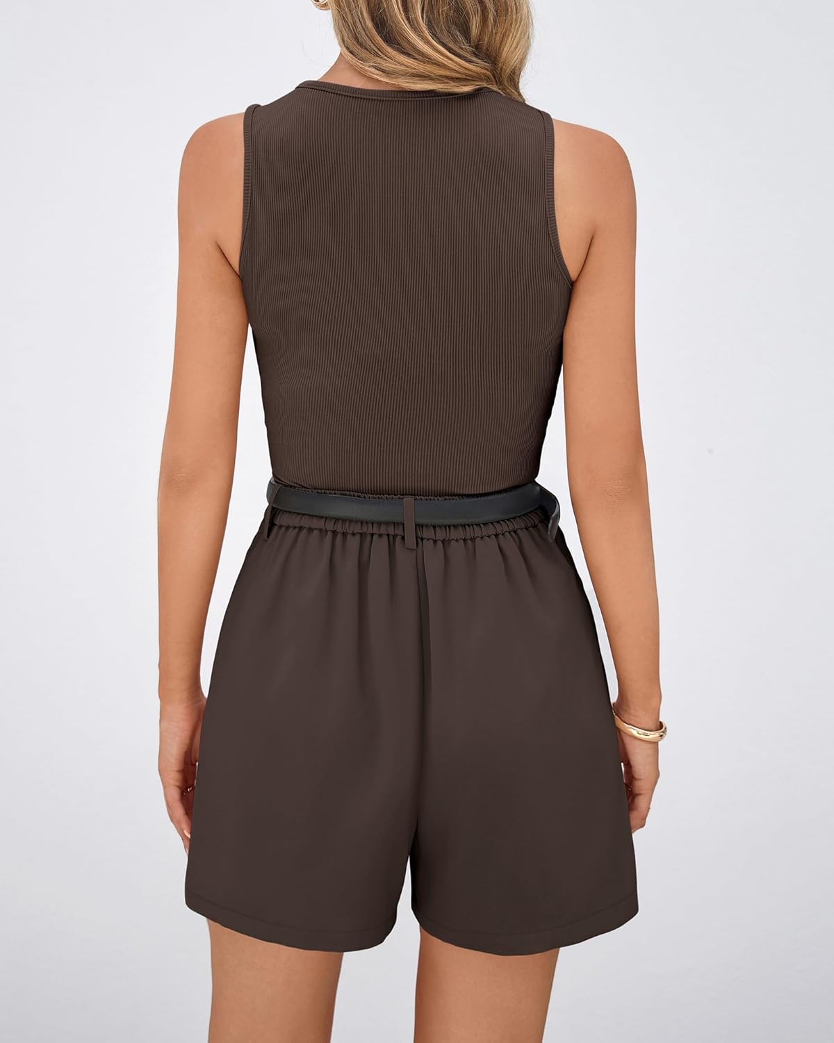 BTFBM 2 Piece Sets for Women Summer 2026 Sleeveless Matching Short Sets Tank Crew Neck Airport Travel Outfits Pockets - Image 3