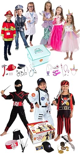 Born Toys Ropa de vestir para niñas pequeñas y niños de 3 a 7 años, disfraces lavables para niños