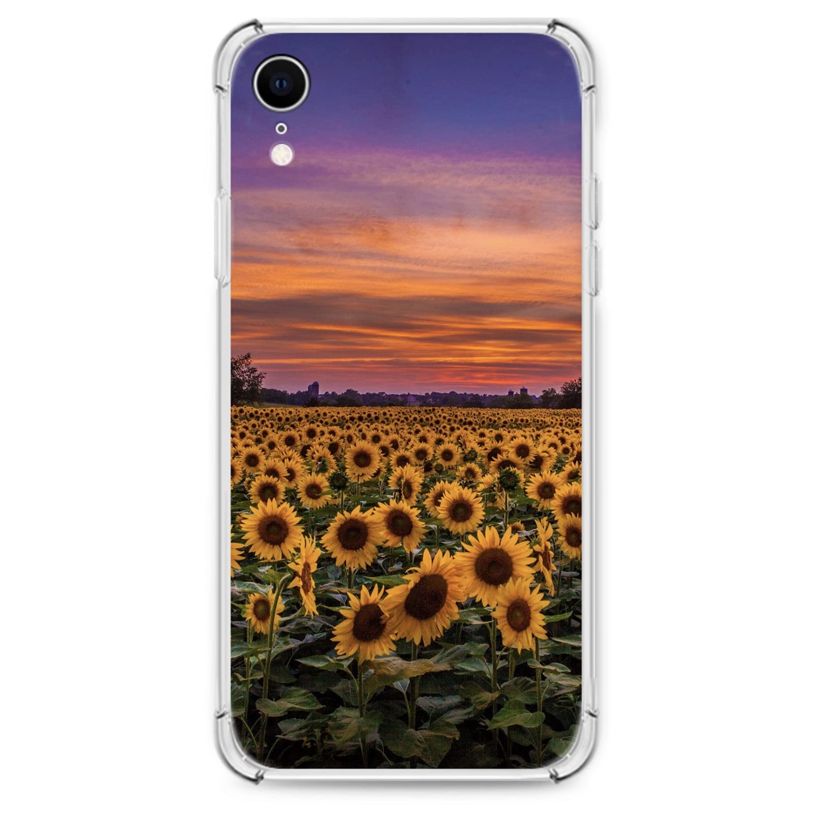 iPhone XR Phone Case, Sunflowers Sunset Case for iPhone XR, Flowers Silicone TPU Case, Slim Fit Anti Scratch Protective Cover Case for iPhone XR