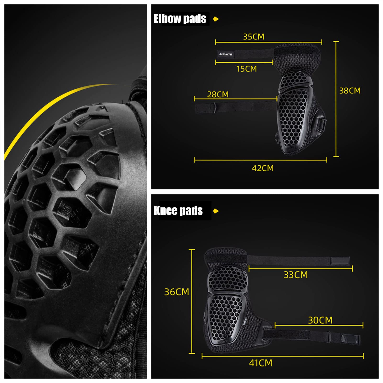 Protège Genoux Moto, Genouillère Protection, Protection Moto Coudière Design Ergonomique Motocross Moto Cyclisme Coude Genouillères Garde Protecteur équipement De Protection, 4 Pcs