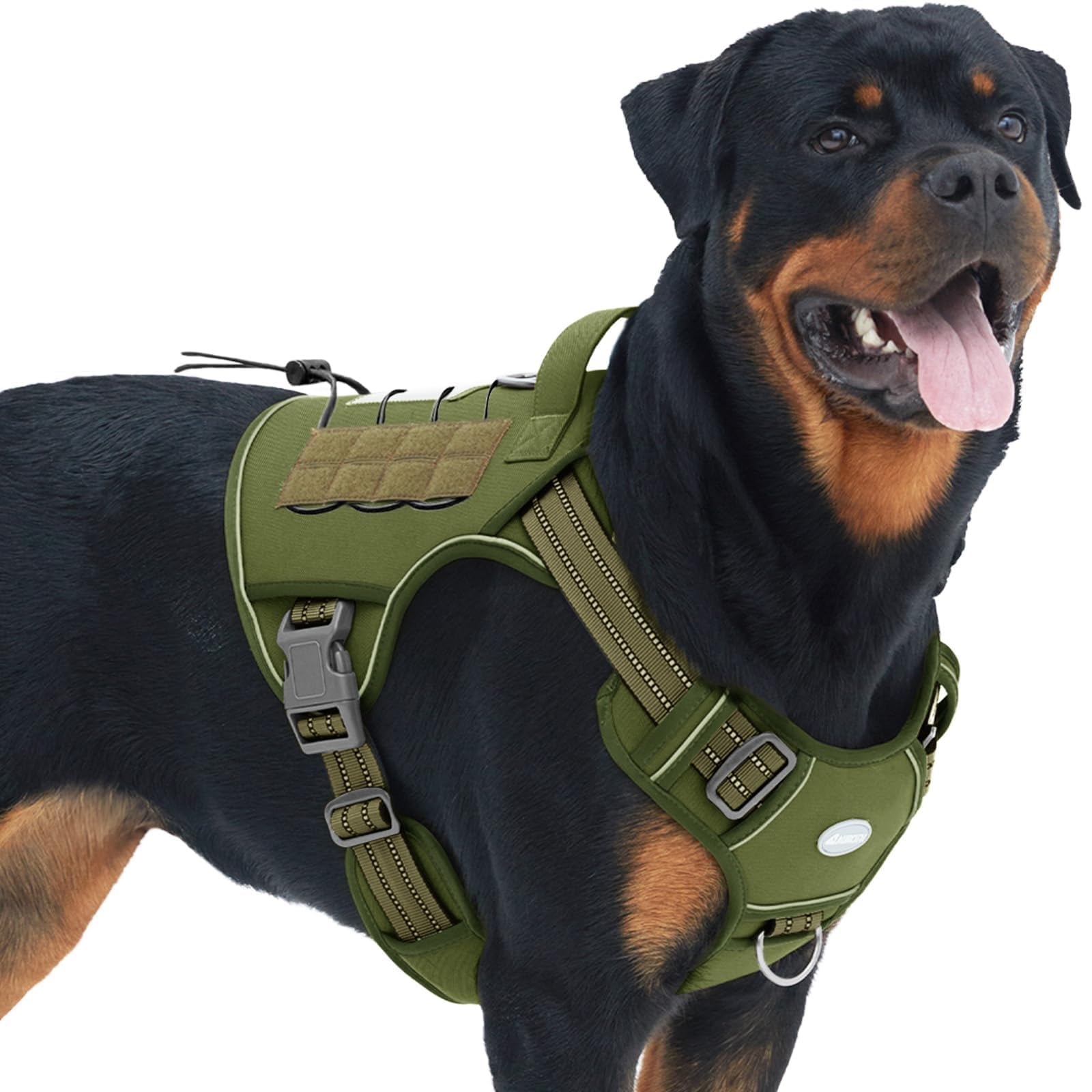 Auroth Arnés táctico para Perros pequeños, medianos y Grandes, arnés Ajustable sin tirones, Reflectante K9, Entrenamiento de Trabajo, Chaleco de fácil Control, arnés para Perros de Servicio Militar