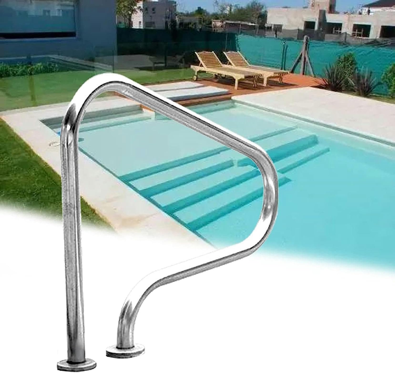 Rail d'escalier de piscine idéal pour sécuriser la baignade des enfants