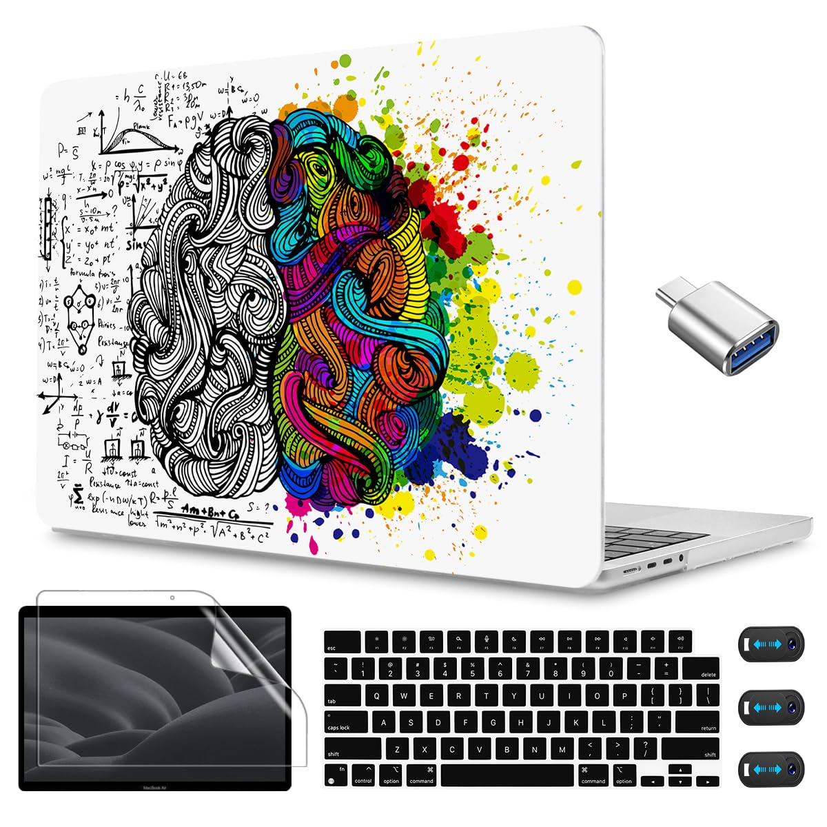 CISSOOK Creative Brain Hard Shell Case for MacBook Pro 14 inch Case 2025 2024 2023 2022 2021 Release A3434 A3401 A3112 A3185 A2992 A2918 A2779 A2442,