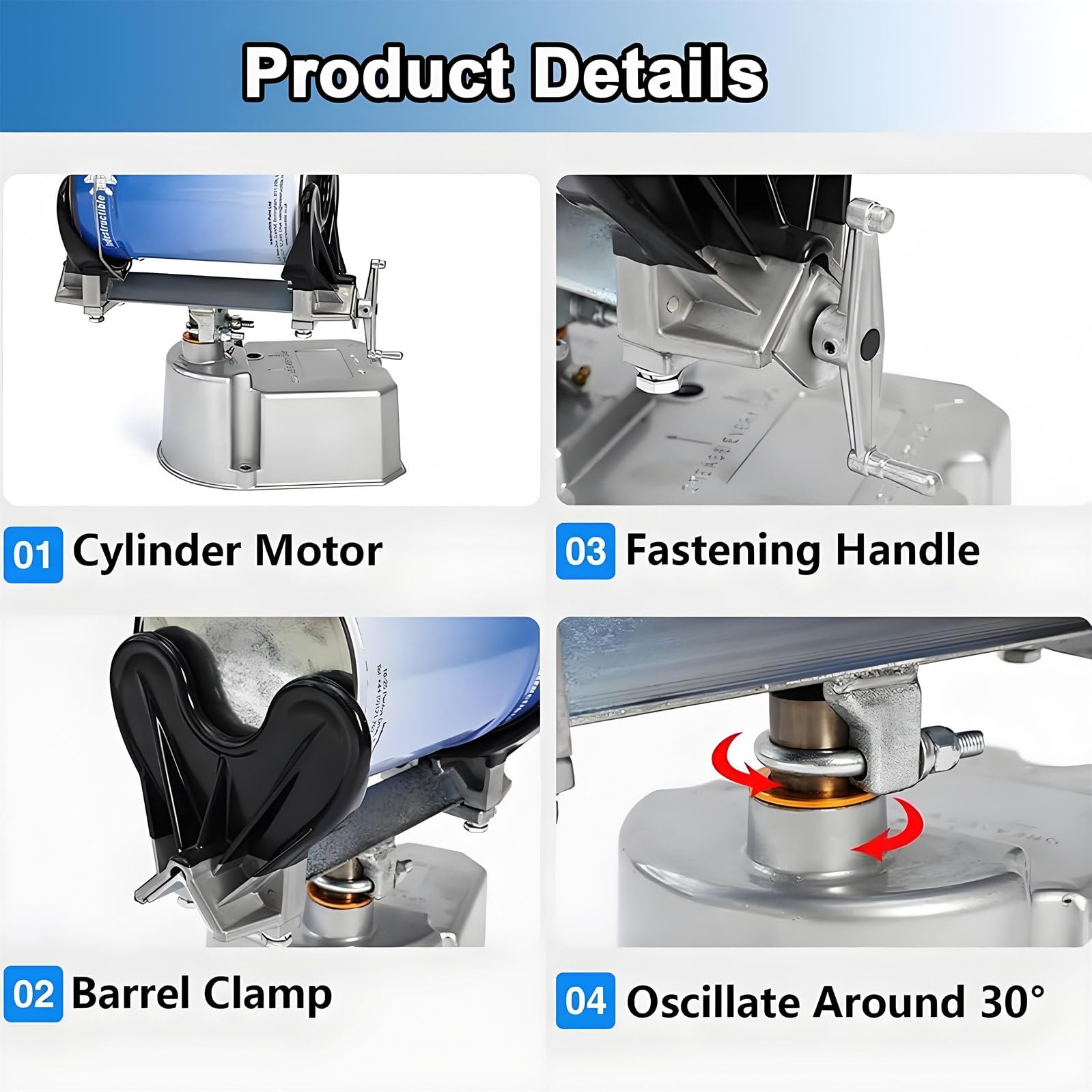 Mezclador de pintura neumático con presión ajustable, alimentado por aire para una mezcla eficiente de pintura y revestimiento, dispositivo de laboratorio de oscilación de 30°