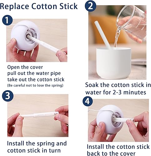 Miniatura 4 de Filtros de humidificador de 3.66 pulgadas, repuesto de barra de algodón pequeño para INVODA Mini humidificadores de niebla fría (24 unidades)