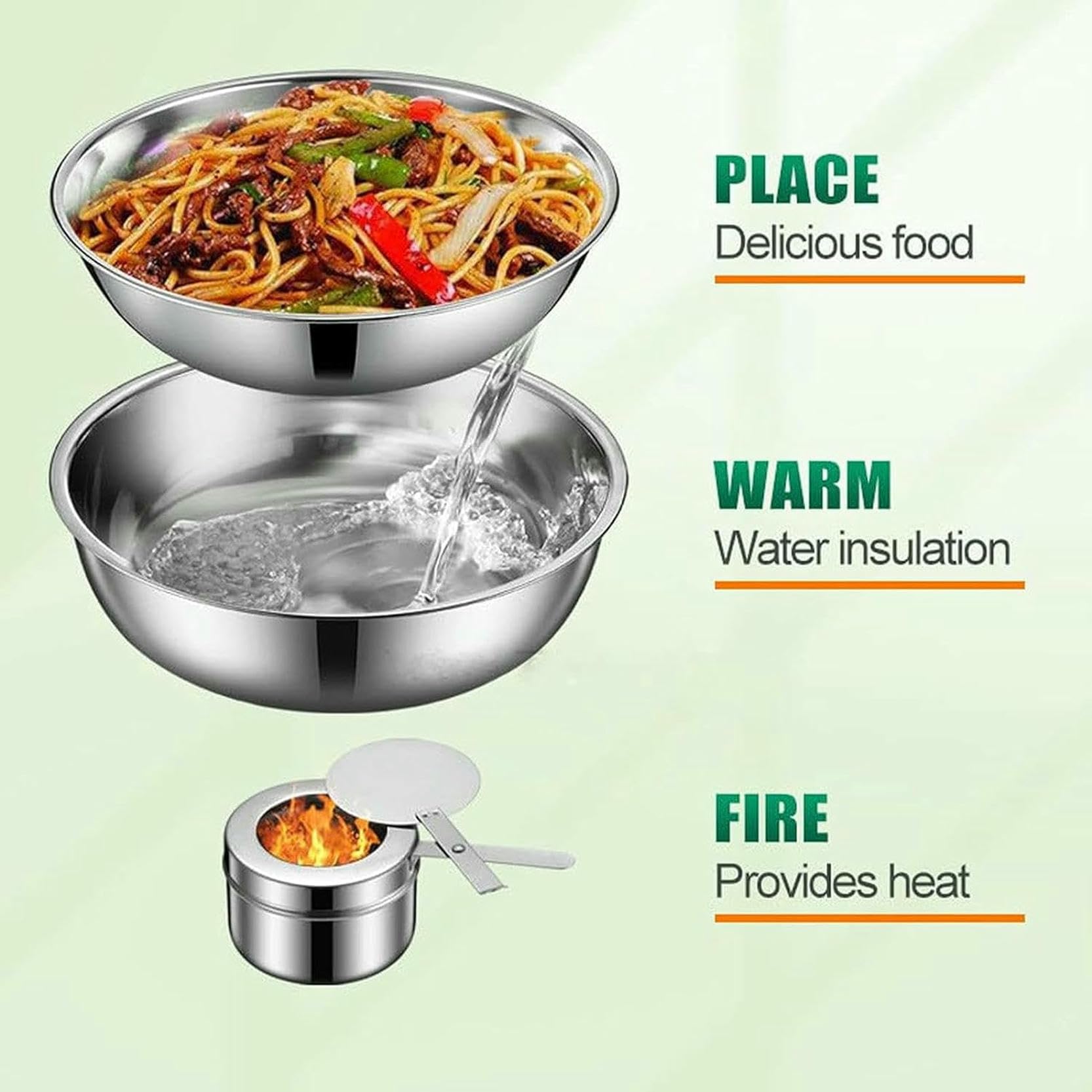 Carrello riscaldante da buffet con coperchio, 6 l, per catering, eventi e hotpot, perfetto per mantenere il cibo caldo e pronto per feste, riunioni e buffet