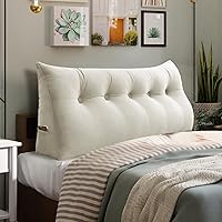 Vista 13 de Almohada de Cuña para Cabecero de Dormitorio, Almohada de Lectura para Dormitorio con Soporte para la Espalda para Sentarse en la Cama, Cojín Lumbar