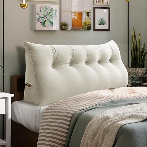 homecozy Almohada de cuña para cabecero de dormitorio, almohada de lectura, soporte de espalda para sentarse en la cama, cojín lumbar,