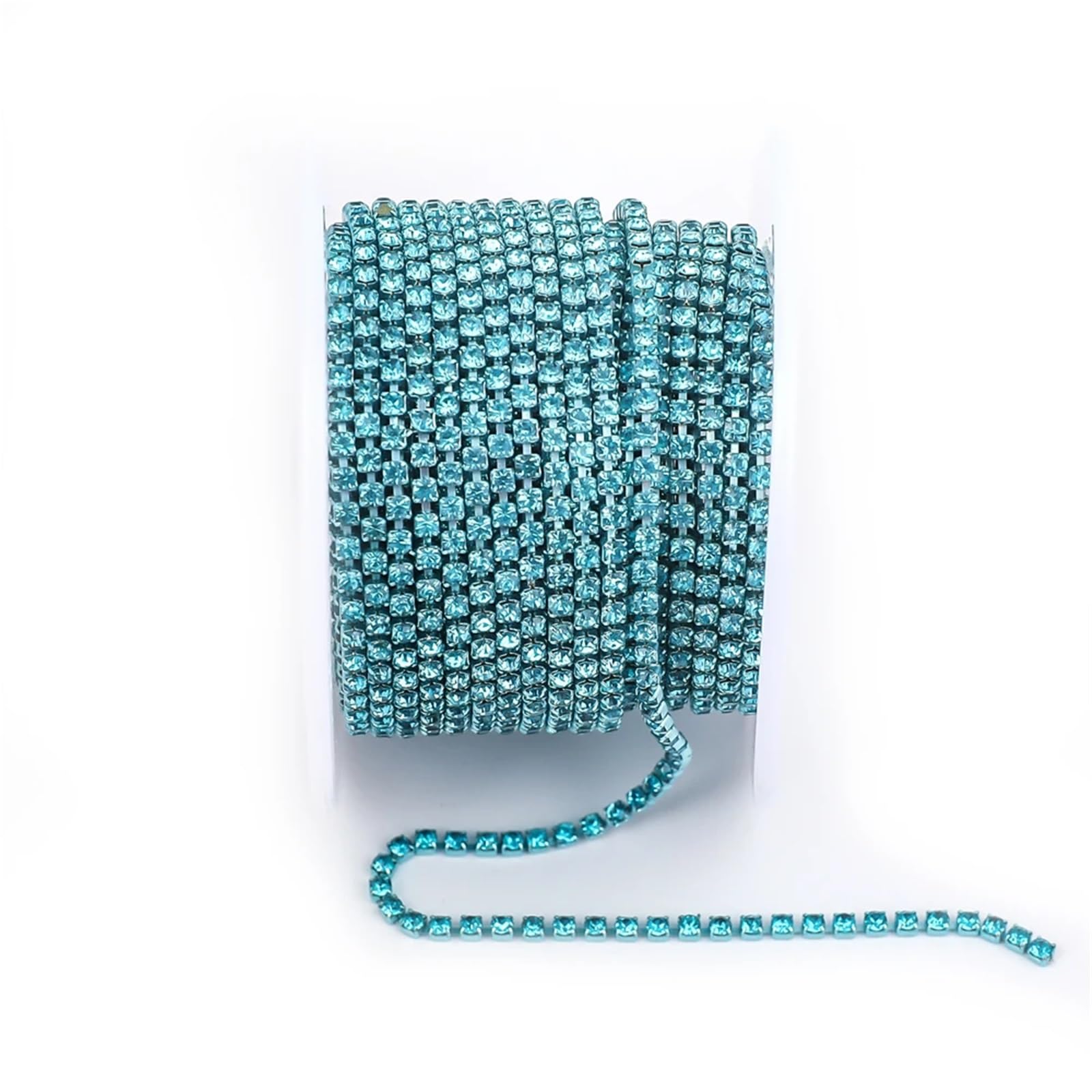 Chaîne dense fantaisie strass colorés pour customisation durable de vêtements sans couture apparente